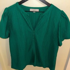 LOFT Green V Neck